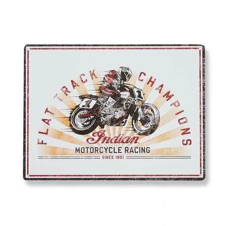 Indian Bike Racing Metal Sign