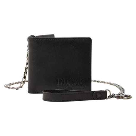 Indian Leather Chain Wallet, Black / Plånbok