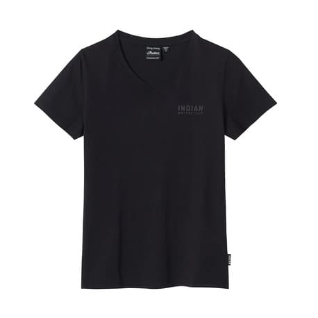 Indian Womens Block Logo Stud Tee Black