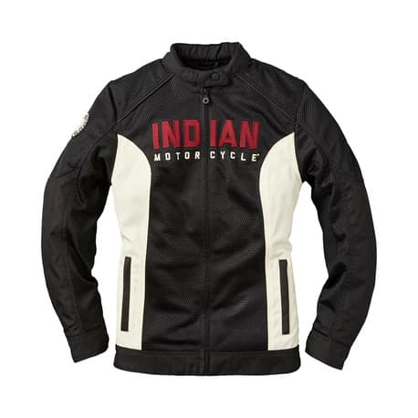 Indian Women's Mesh Lightweight 2 Riding Jacket with Removable Liner, Black